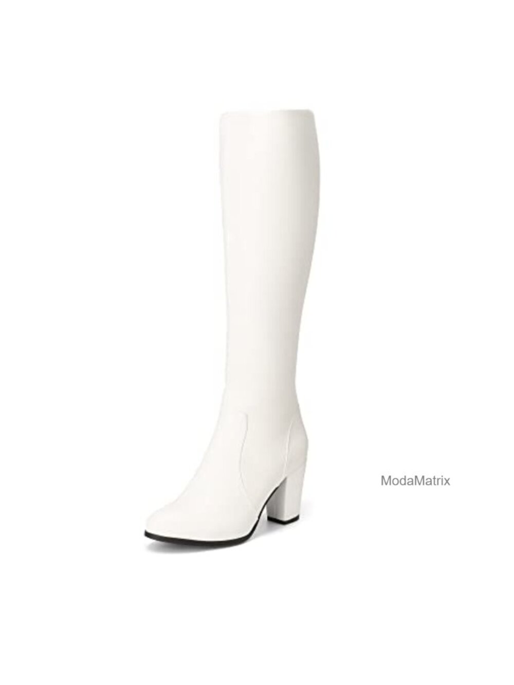 Faux Leather Knee High Riding Boots Heeled Winter Tall